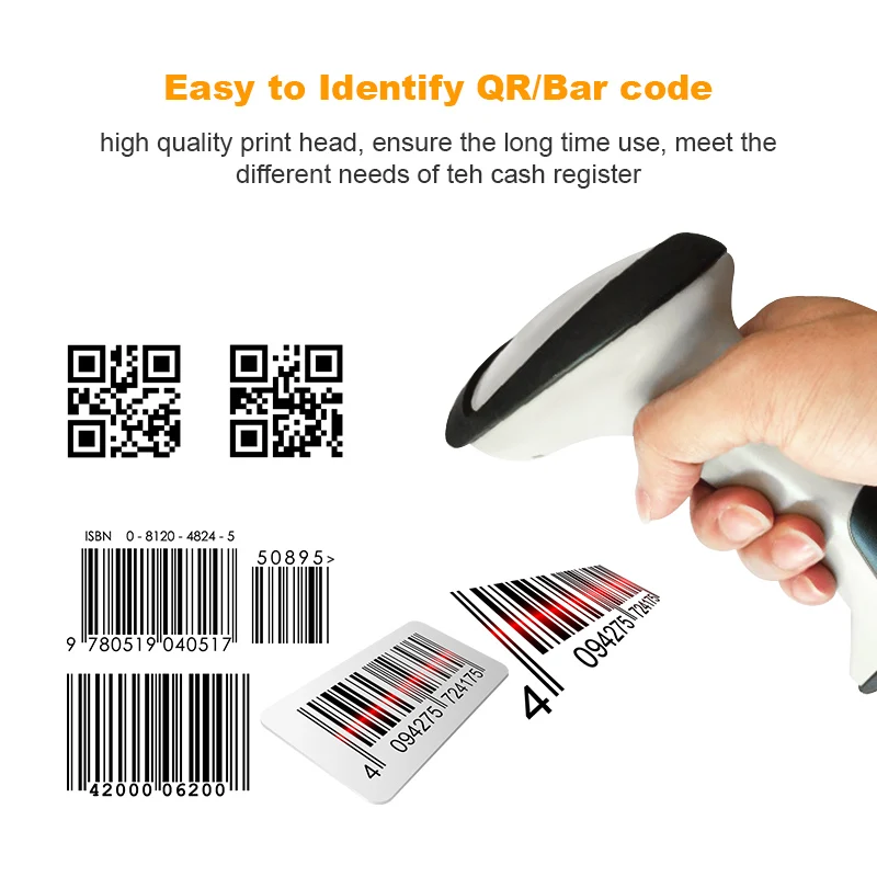 Беспроводной сканер штрих кода 433 мГц беспроводной ручной 1D 2D QR кодов USB приемник