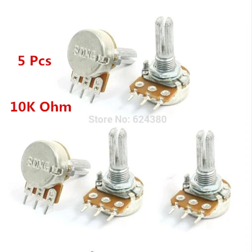 Одиночный поворотный линейный тип B потенциометр B10K 10K OHM Potenciometro 5% 2 Вт втулка вала