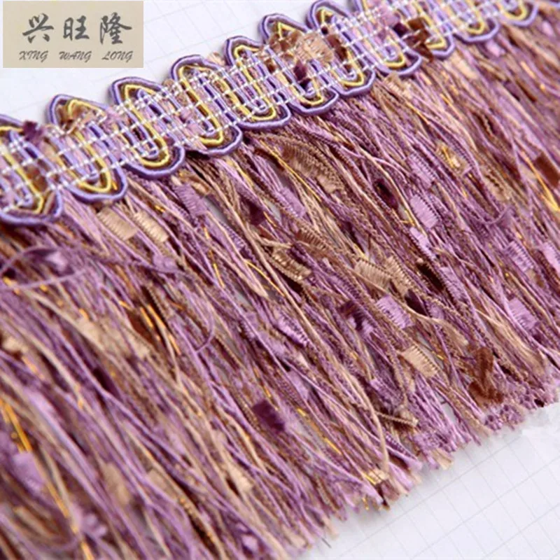 

XWL Hot 12M/Lot 10CM Width Curtain Lace Accessories Polyester Red Flag Yarn Lace Tassel Fringe Trim Ribbon DIY Sewing Home Decor