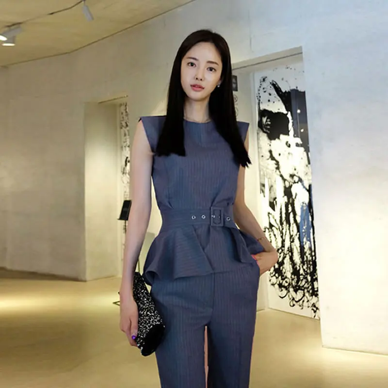 Весна и лето новое пальто без рукавов с листьями лотоса тонкие брюки два