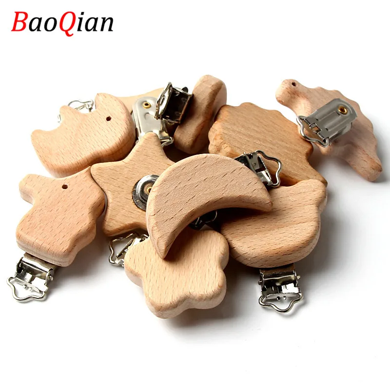 1 шт. безопасные зажимы для соски Пустышки из натурального бука пустышки с милыми