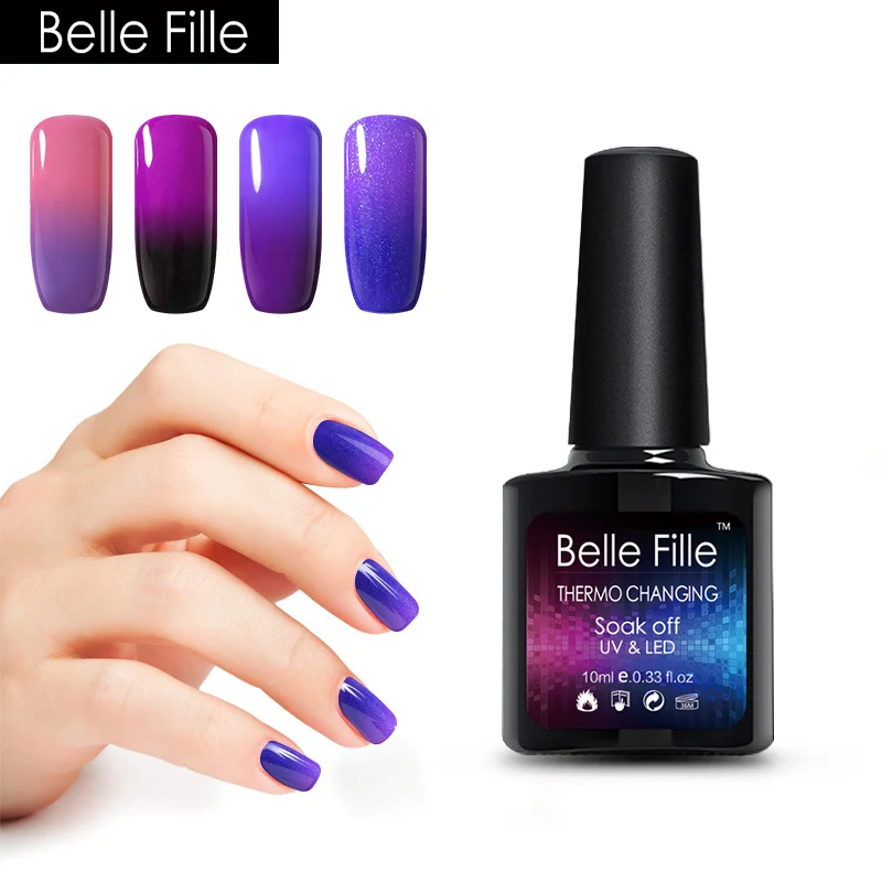Belle FILLE изменить Цвет Гели для ногтей польский горячей замены Лаки Температура УФ