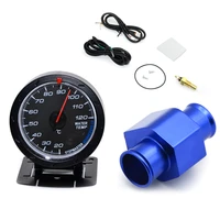 2 5 60mm car analog whitered led water temperature gauge 20 120%e2%84%83 with water temp joint pipe sensor adapter 18npt