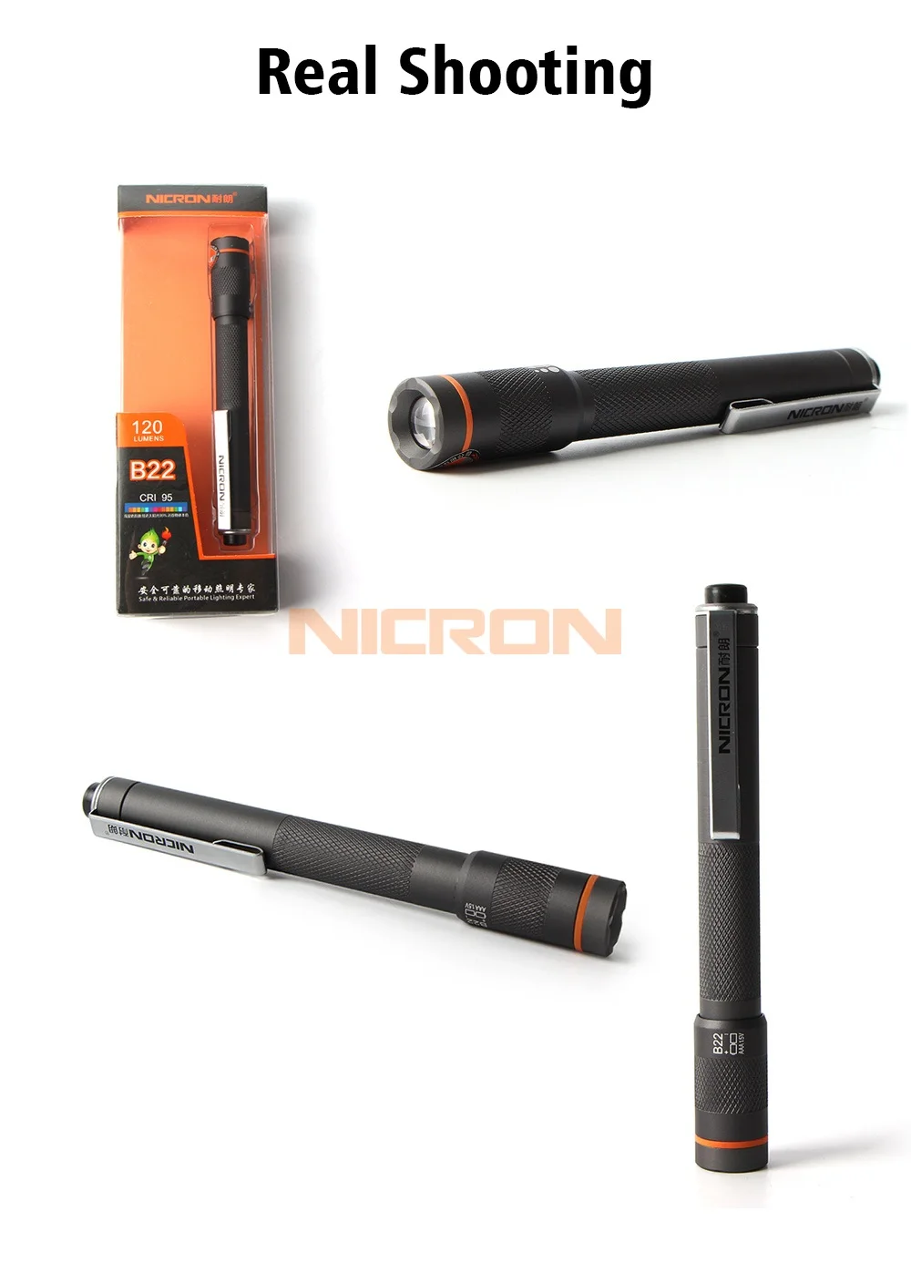 NICRON мини фонарик 120LM 61 м дальность луча Водонепроницаемый IP65 1 Вт 2 х ААА Цвет матч лазерная ручка домашний фонарь лампа B22 для обслуживания и т. д