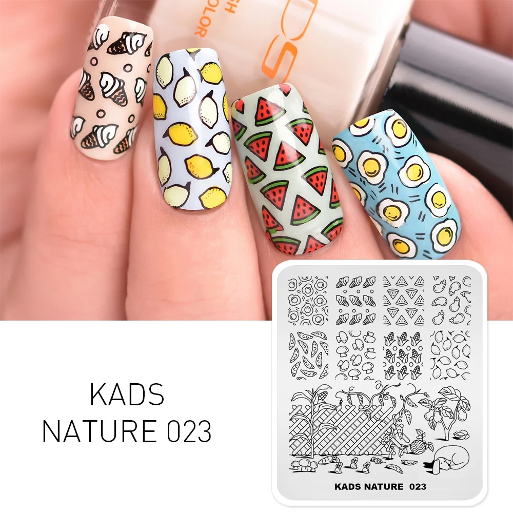Шаблоны KADS Nature 023 для ногтей шаблоны печати DIY маникюрные трафареты|Шаблоны