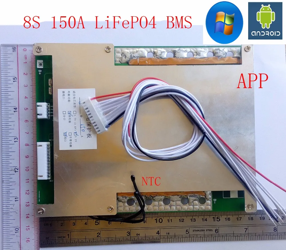 8S 150A LiFePO4 BMS/PCM/PCB плата защиты батареи для 8 упаковок 18650 E bike w/balance w/APP|for 18650|balance board