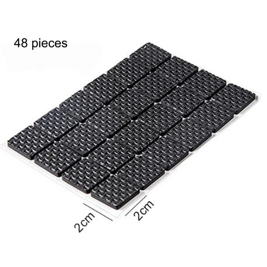 Square(48pcs) Резиновый противоскользящий коврик для царапин, для ремонта мебели, защита для пола, набор для стула/стола/деревянные защитные подстилки - Цвет: Square(48pcs)