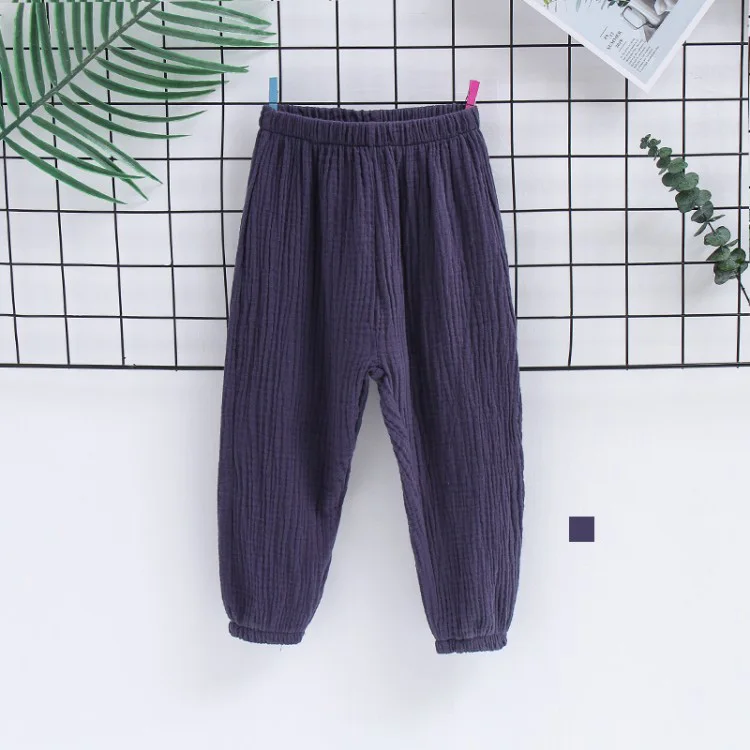 navy DZIECKO/модные штаны для девочек и мальчиков хлопковые летние детские брюки однотонные Повседневные детские шаровары для девочек, Детский костюм - Цвет: navy
