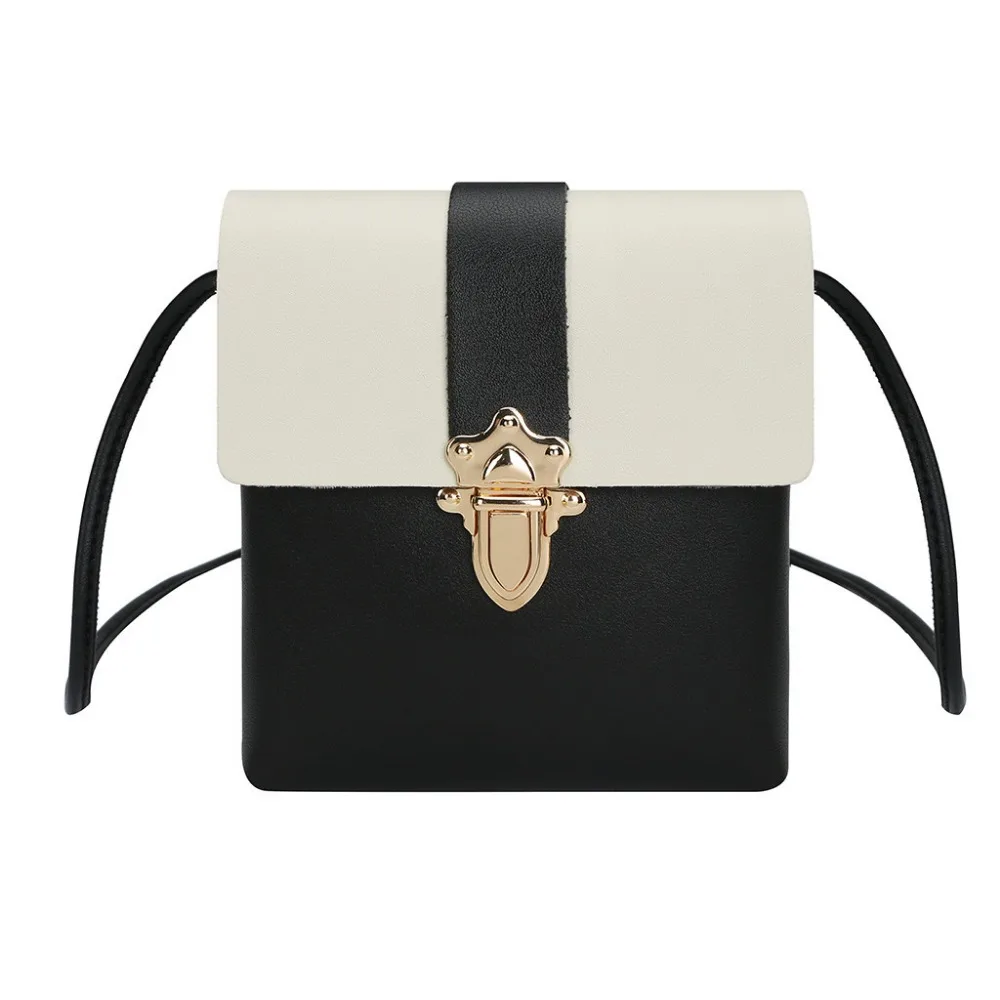 Модные женские простые кожаные сумки на плечо с застежкой популярных цветов