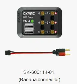 Banana connector SKYRC DC Мощность компонентов мульти Выход 10A XT60 Разъем Разъемы с вилками типа «банан», 5V 2.1A USB - Цвет: Banana connector