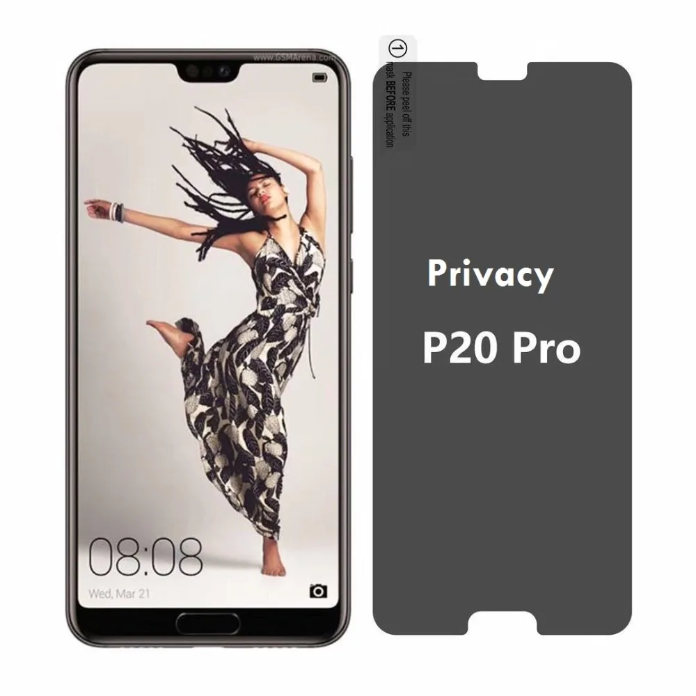 Антишпионское стекло для Huawei P20 Pro закаленное защиты экрана Lite Антибликовая