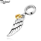 Бусины Из Нержавеющей Стали RUIMO 316L для изготовления ювелирных изделий, европейские бусины в форме сердца, аксессуары, подвески для браслетов и перьев, подвески для рукоделия