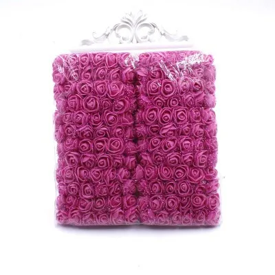 rose red 144 шт 2 см мини-цветок розы из пены для свадебного украшения дешевый искусственный цветок Букет DIY Скрапбукинг вечерние цветы - Цвет: rose red