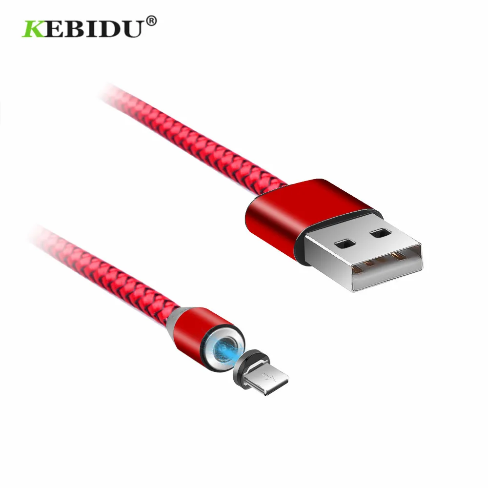 Магнитный зарядный кабель KEBIDU 1 м Micro USB Type C для iPhone быстрой зарядки