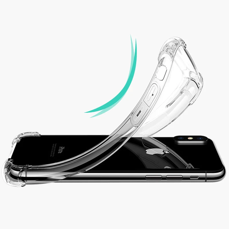 Тяжелый защитный чехол для телефона iPhone 8 7 6 6s Plus прозрачный мягкий ТПУ s задняя
