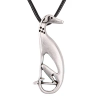 sitting greyhound necklace dog pendant whippet italian sight hound galgo necklaces pendants choker necklace women christmas gift