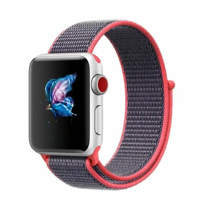 Electric Pink Apple Watch Series 4/3/2/1 38/40/42/44 мм нейлон мягкий браслет для часов Smartwatch Для мужчин женские заменить Для мужчин с Т-образным ремешком; спортивный браслет в наборе, Лидер продаж - Цвет: Electric Pink