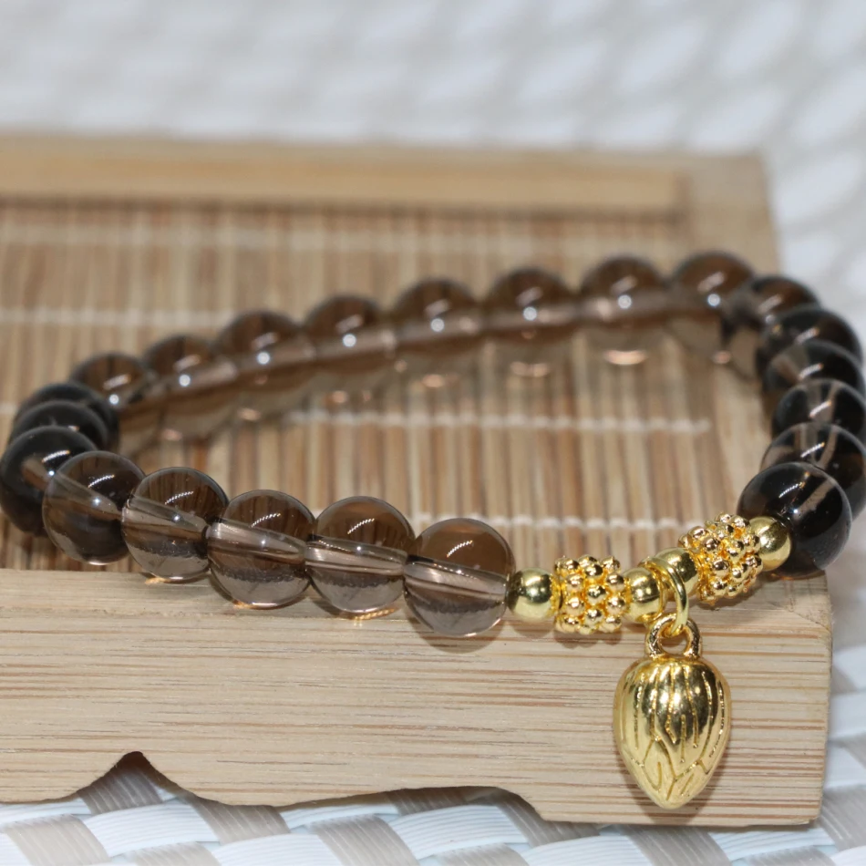 Горячая Распродажа Позолоченный Кулон 8 мм серый Гальванизированный кристалл