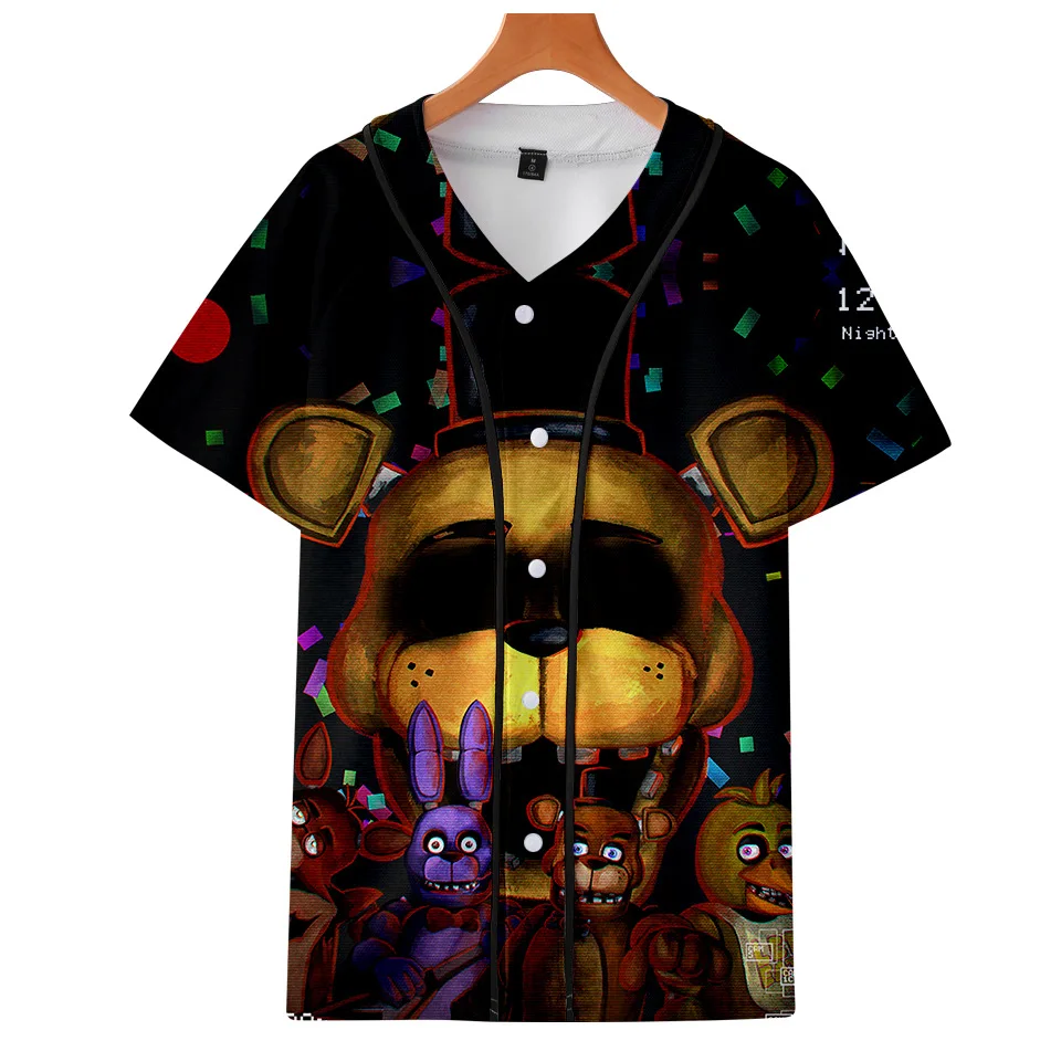 Мужская футболка с коротким рукавом Fnaf повседневная Бейсбольная Футболка 3d