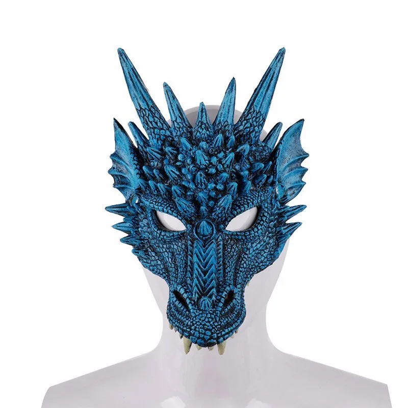 blue mask Хэллоуин Пурим дети динозавров Косплэй декорации крылья хвост и маска детей Карнавальные вечерние динозавров костюм - Цвет: blue mask