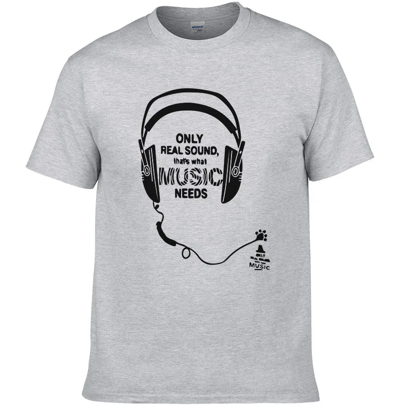 2018 Summer Men T Shirts Fashion 2017 Headset Music Printed Casual Shirt Brand T-shirt Cotton Cool Tees Tops Homme | Мужская одежда