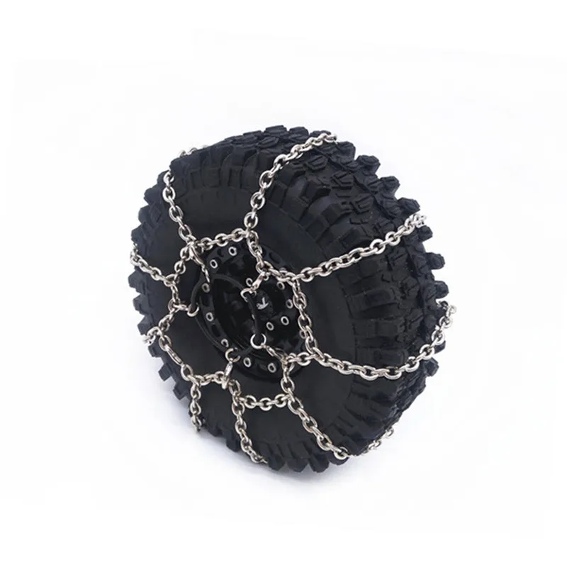 

2Pcs Metal 108mm/114mm 1.9inch Tires Snow Chain For 1/10 RC Rock Crawler Car Traxxas TRX4 Axial SCX10 90046 RC4WD D90 D110 Parts