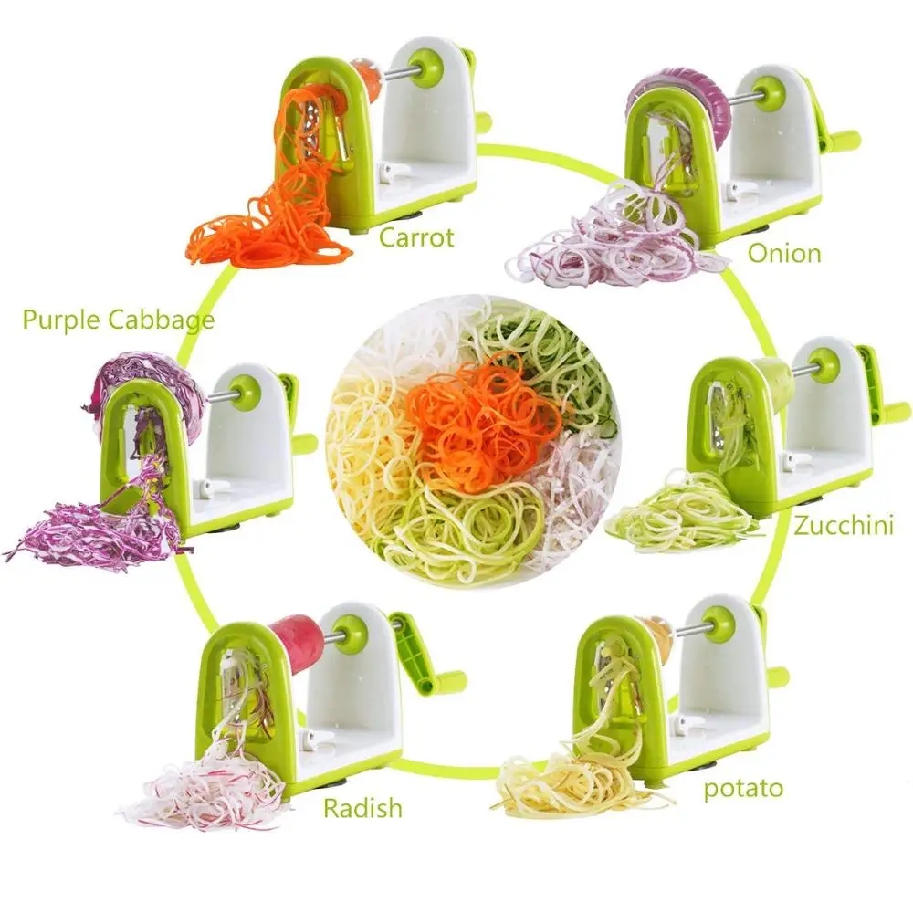 TPUSNOK 5 лезвий Spiralizer высокое качество Овощной слайсер с контейнером для пищевых