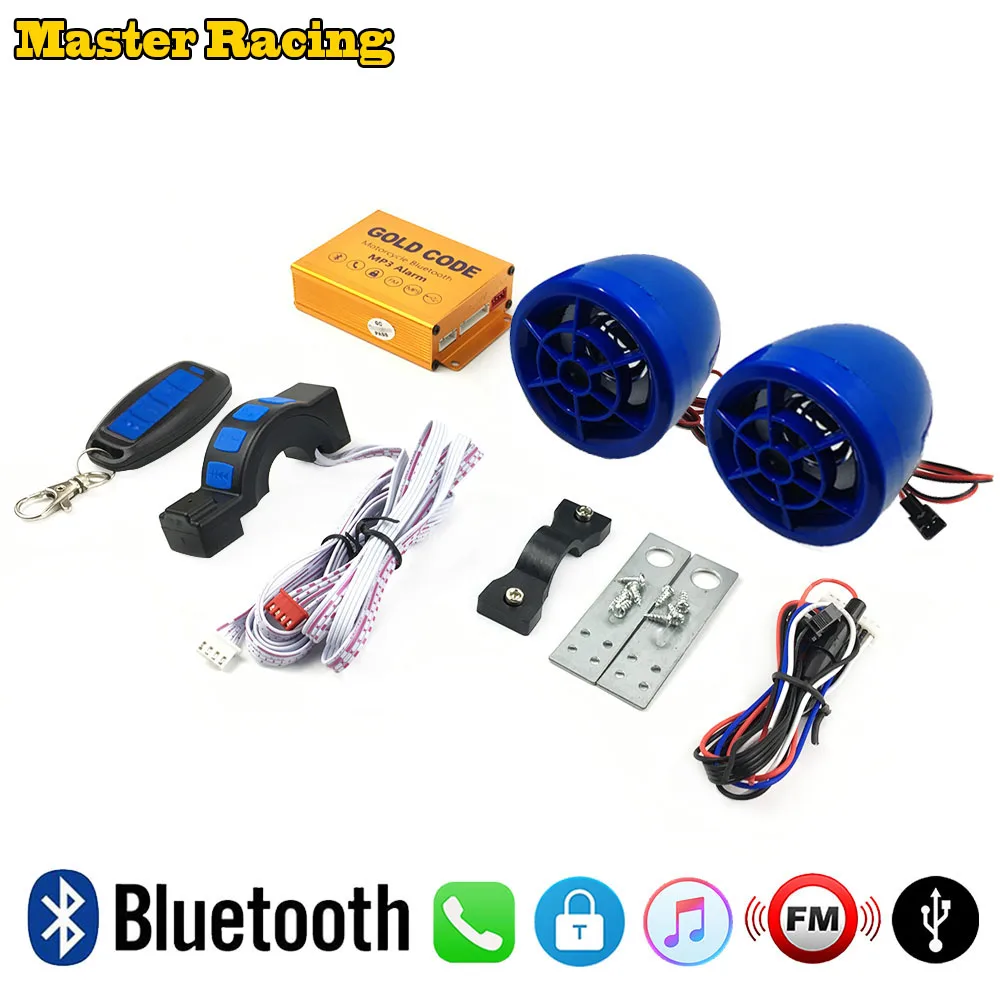 Мотоциклетная Противоугонная охранная сигнализация Мото Bluetooth MP3 музыкальный плеер fm-радио аудио колонки с USB ATV для мотора скутера велосипеда