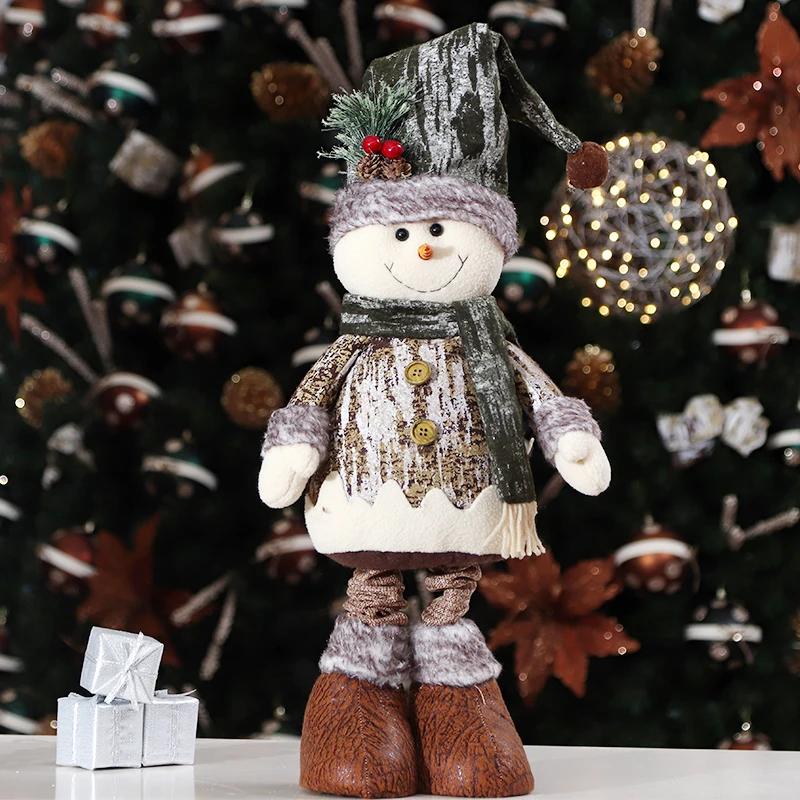 Navidad 2018 Рождественские куклы большой выдвижной Санта Клаус Снеговик