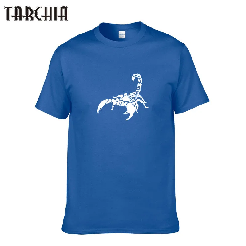 TARCHIA летняя мужская футболка с принтом скорпиона креативный дизайн хлопковые