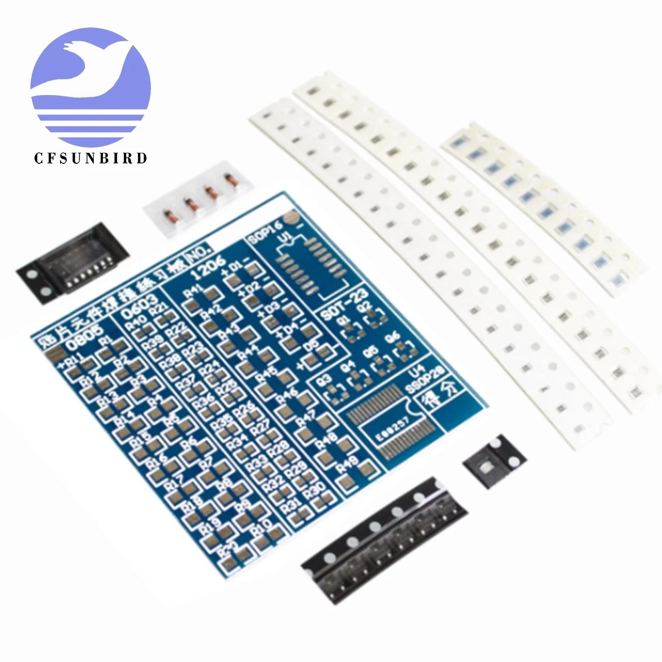 CFsunbird SMT SMD компонентный сварочный тренировочный щит для пайки DIY Kit Resitor диодный