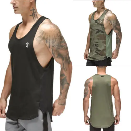 Мужская майка для тренировок летняя однотонная Бесшовная из хлопка занятий