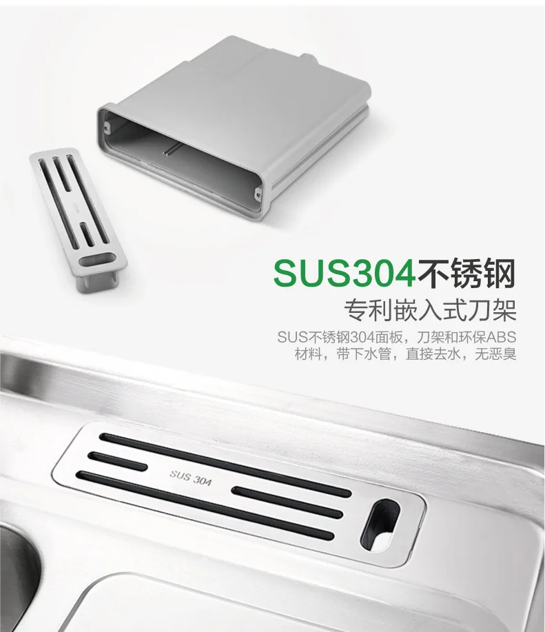 kitchen basin sus304 stainless steel three tank wash vegetable pot lengthening multi function kitchen sink with trash can free global shipping