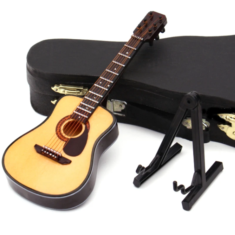 Acoustic B 130MM Мини классическая гитара с поддержкой миниатюрные деревянные музыкальные инструменты коллекция декоративные украшения модель украшения подарки - Цвет: Acoustic B 130MM