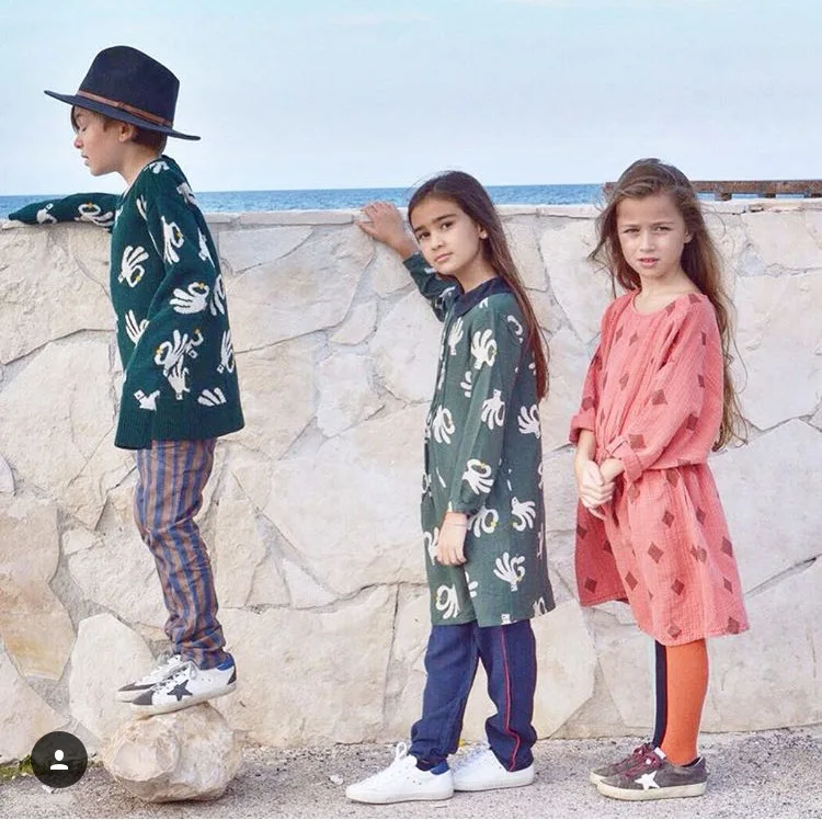 INS весна Зима Европа Дети бобо Пальцы линг шаблон свитер мальчик девочка с