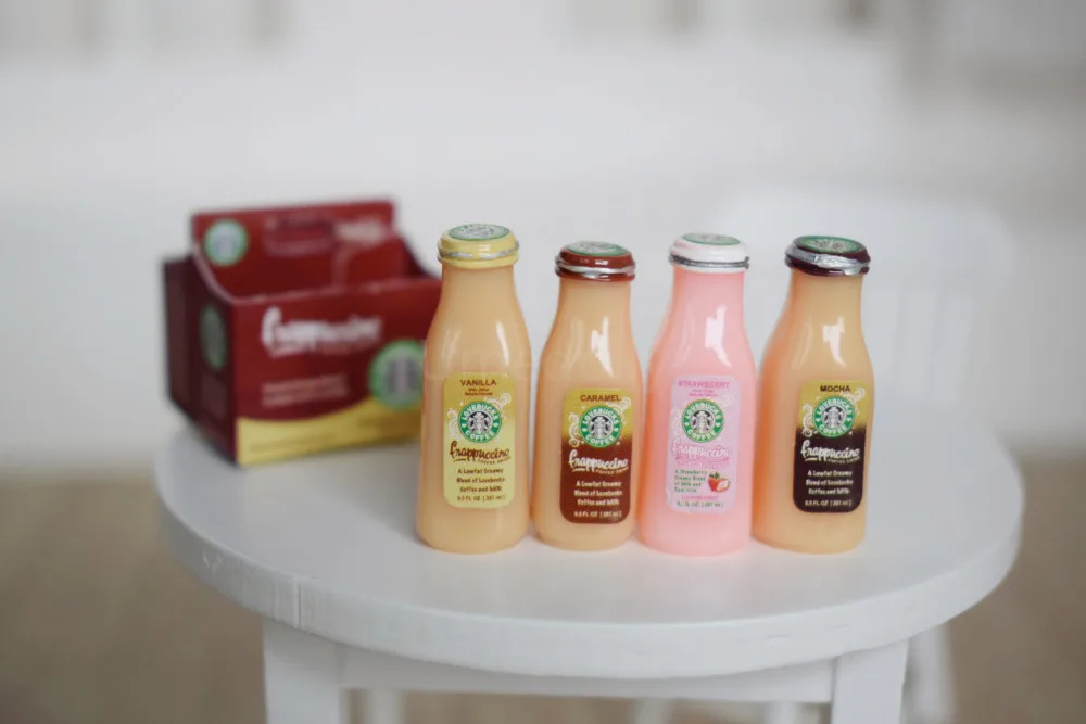 1/6 милые мини 4 бутылки Frappuccino кофейные напитки кукольный домик миниатюрная еда для пуллипа Blyth кукла
