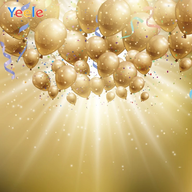Фоны для фотосъемки Yeele с золотым градиентом и солнечными шарами|Фон фотосъёмки| |
