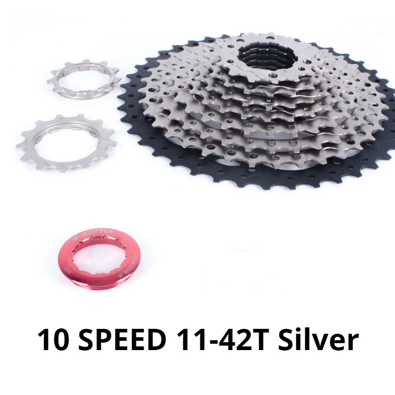10S 11-42T Silver ZTTO 10 speed 11-28 T/36 T/40 T/42 T/46 T/50 T дорожный велосипед MTB кассета для велосипеда кассета свободного хода звездочка - Цвет: 10S 11-42T Silver