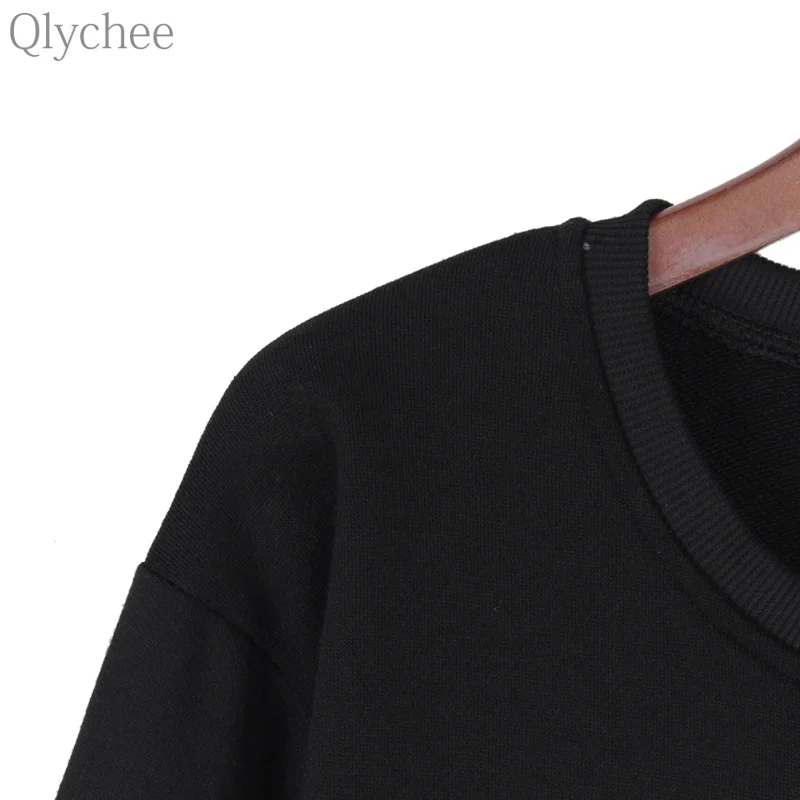 Qlychee/женский черный пуловер в стиле Харадзюку Японская Маска-Аниме толстовка с