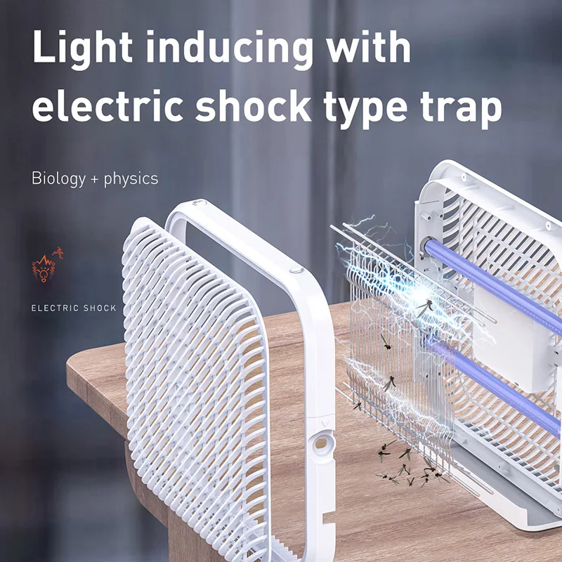 BASEUS UV USB Light Mosquito Killer Электрический комаров Killer лампа Фотокатализ немой домашний светодиодный ловушка для насекомых Zapper ловушка без излучения
