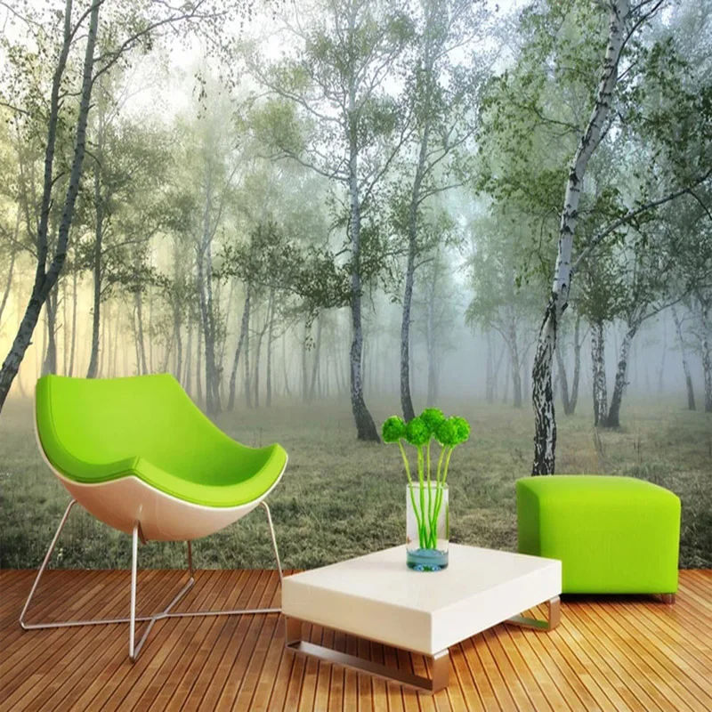 

Photo Wallpaper 3D Green Forest Nature Landscape Murals Living Room TV Sofa Study Backdrop Wall Panting Papel De Parede 3D Sala