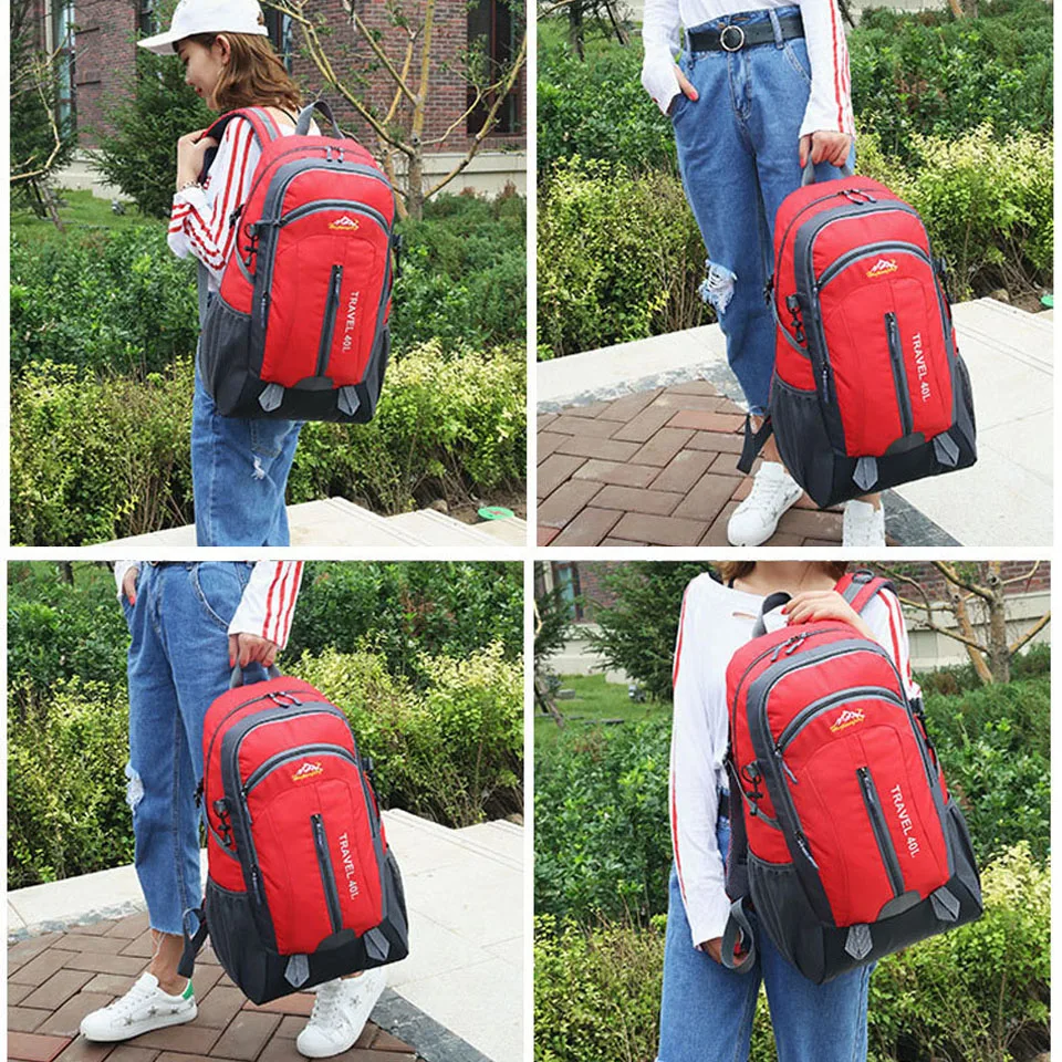 

Sport Bag Outdoor Backpack Men Women Travel BackpackLarge Capacity 40L Nylon Waterproof Hiking Mountaineering Camping Bagpacks