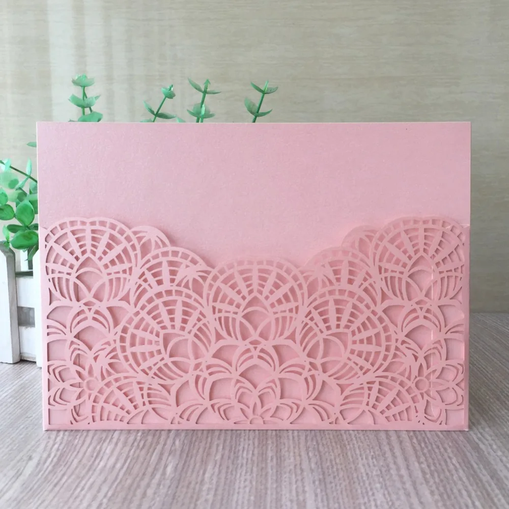 

45pcs Chic Fanshaped Carved Invitation Card Wedding Invitations Thank You Rewards Gift Birthday Cards