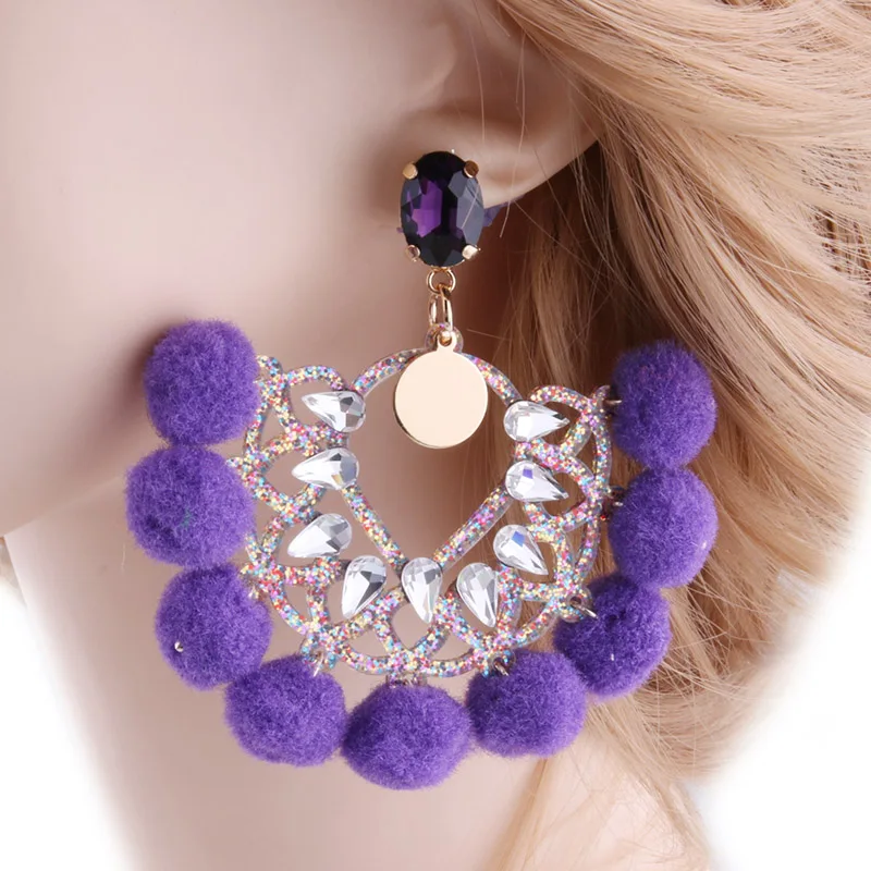 NeeFu WoFu новые серьги из смолы большие для волос хрустальные длинные аксессуары