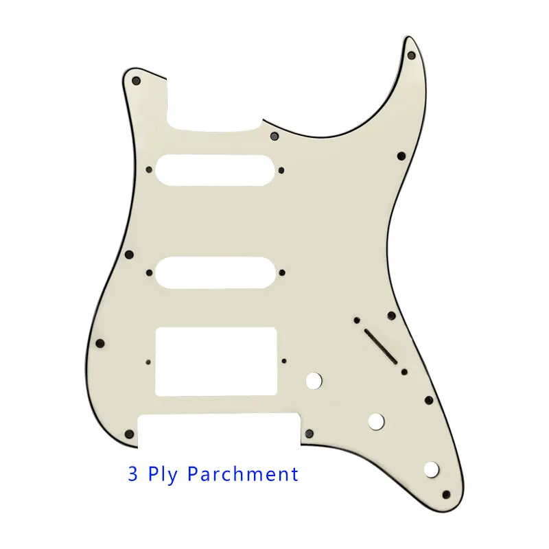 3 ply parchment Pleroo аксессуары для гитары strat накладка HSS для электрогитары и 11 шурупы Fender Stratocaster Floyd Rose мост Cut с PAF Humbucker - Цвет: 3 ply parchment