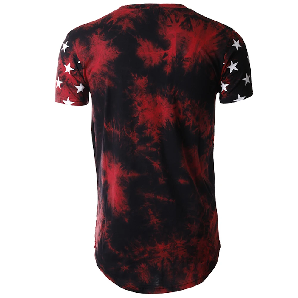 Новый Для Мужчин's битник хип-хоп короткий рукав с круглым вырезом Brooklyn Print Longline