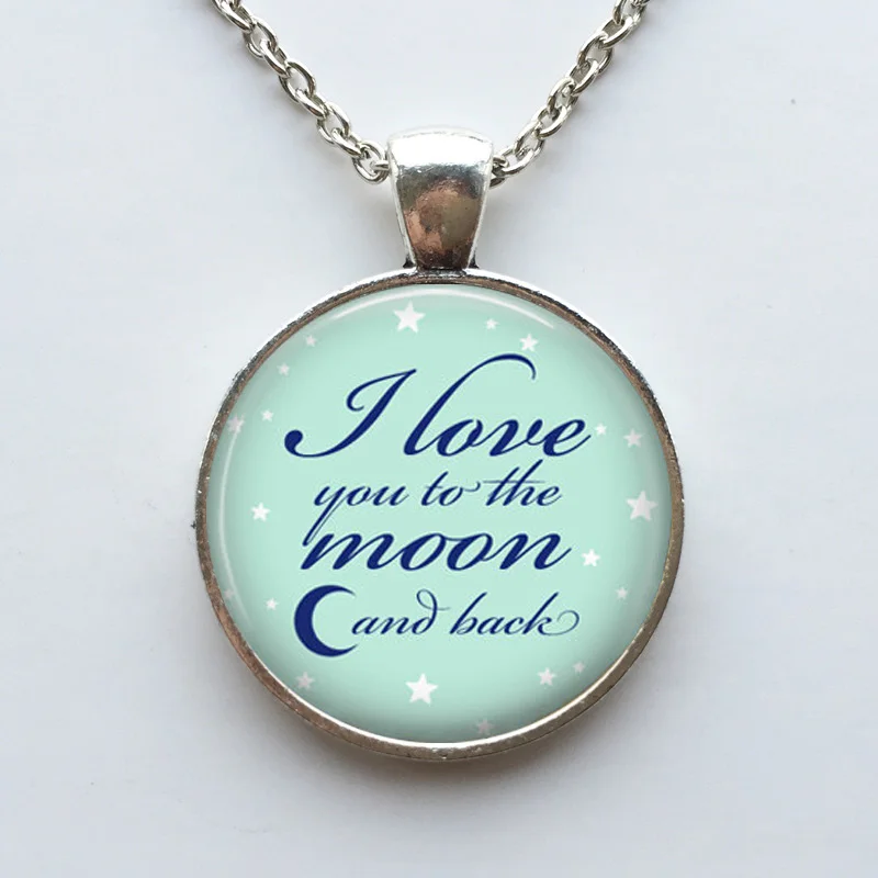 Бесплатная доставка ожерелье Я люблю тебя до Луны и спины подарок на день Святого