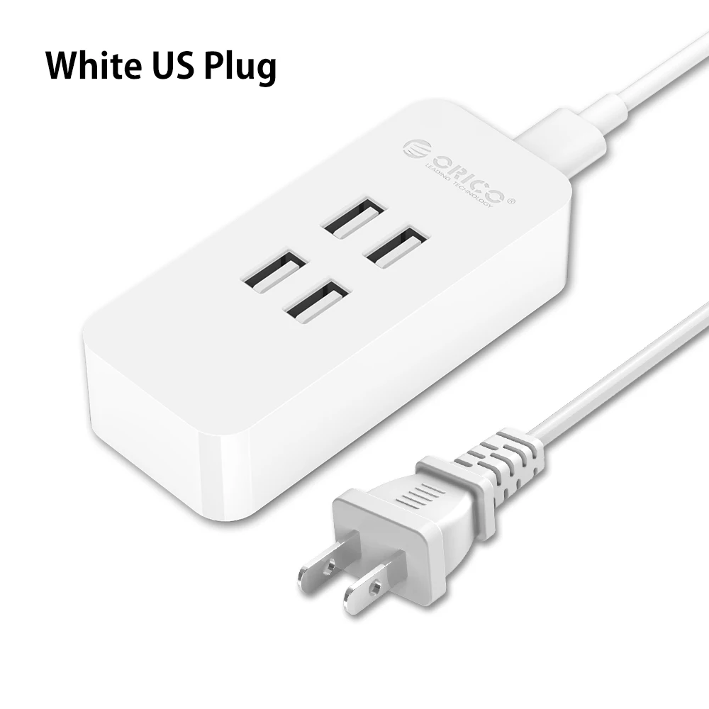 White US ORICO DCV-4U 4 PortsUSB зарядное устройство мини умное зарядное устройство 5V2. 4A* 4 макс. Выход 20 Вт настольное зарядное устройство US/EU/UK/AU - Тип штекера: White US