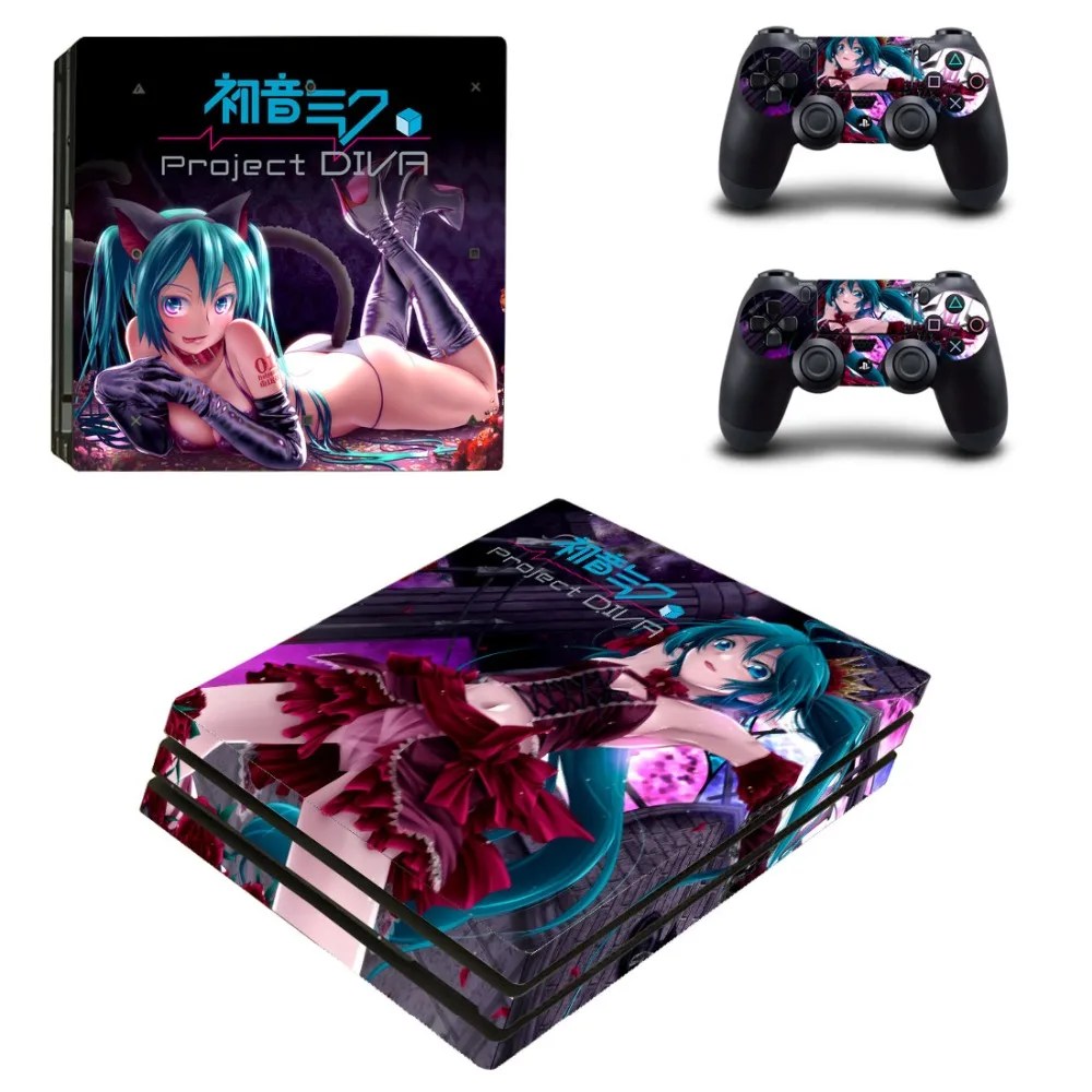 Аниме милая девушка Hatsune Miku PS4 Pro наклейка на кожу для PlayStation 4 консоль и 2