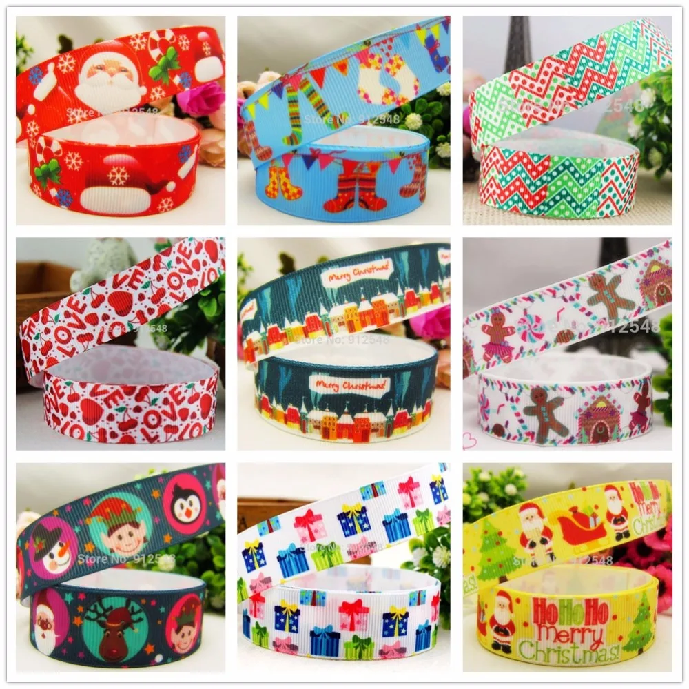 Бесплатная доставка 1 ''(25 мм) Рождественская Печать оленей Grosgrain лента